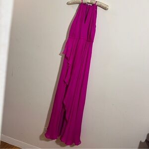 Elegant Pink Halter Dress